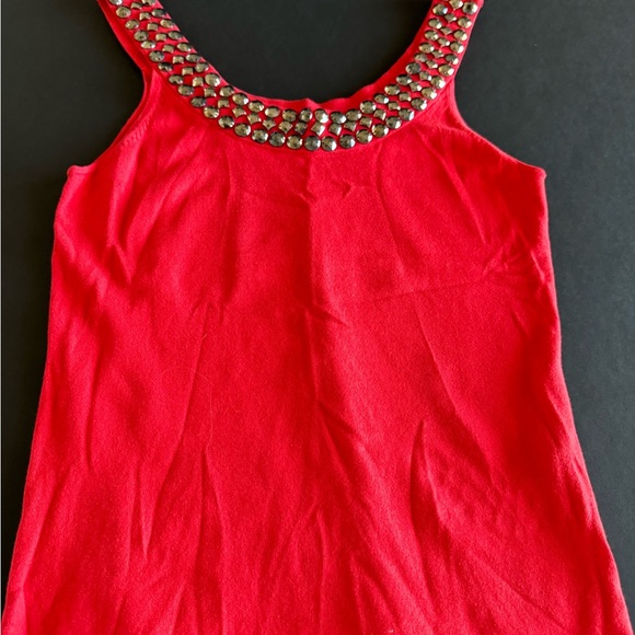 Cyrus Sweater Tank Top, L, Bright Red, Rivets at neckline, NWOT - Picture 4 of 4